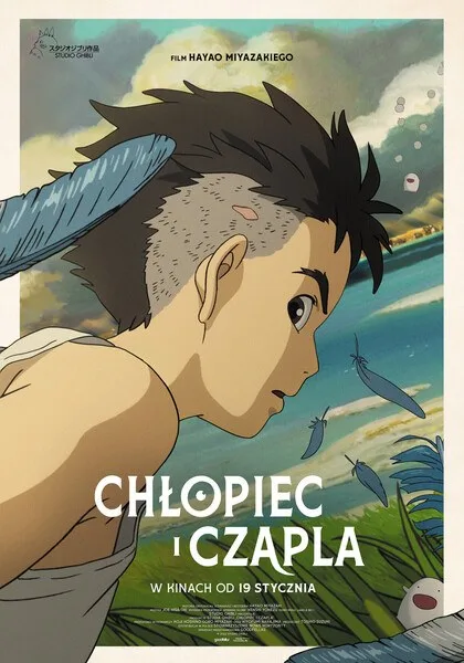 plakat. chłopiec z irokezem, kadr z filmu anime.